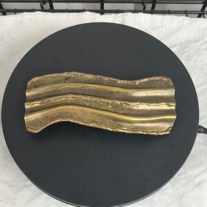 VINTAGE Rustic Solid Brass Abstract Belt Buckle.